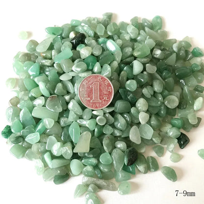 100g 5-7mm Natural Dong ling Jade Gravel Crystal Stone Rock Healing Gemstone Green Aventurine for Fish Tank Home Decor