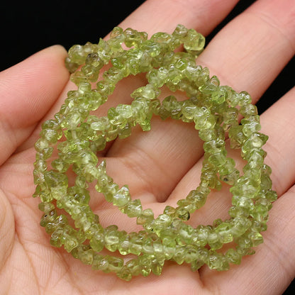 Wholesale Natural Gem Stone Beads Irregular Gravel Olivine Peridot Chips Loose Beads for Jewelry Making DIY Charm Bracelet 15''