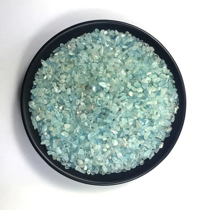 100g 2-4mm Natural Blue Aquamarine Quartz Crystal Stone Rock Chips Specimen Natural Stones and Minerals Healing Crystals