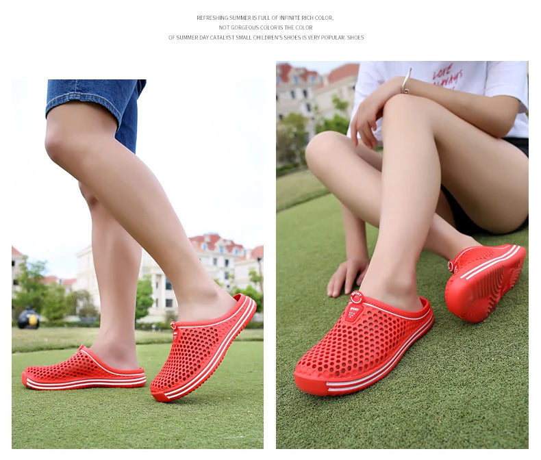 2024 Women Shoes Beach Slippers Unisex Hollow Out Casual Couple Beach Sandal Flip Flops Shoes Non-slide Mens Slippers