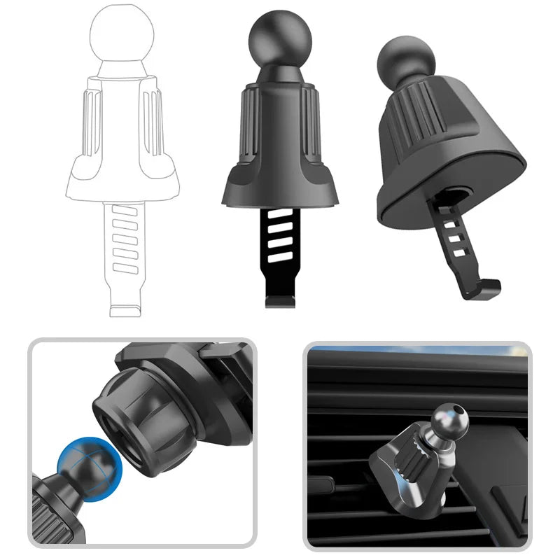 Universal Car Air Vent Clip Upgrade 17mm Ball Head for Magnetic Car Phone Holder Gravity Support Stand Mount Car Charger Bracket