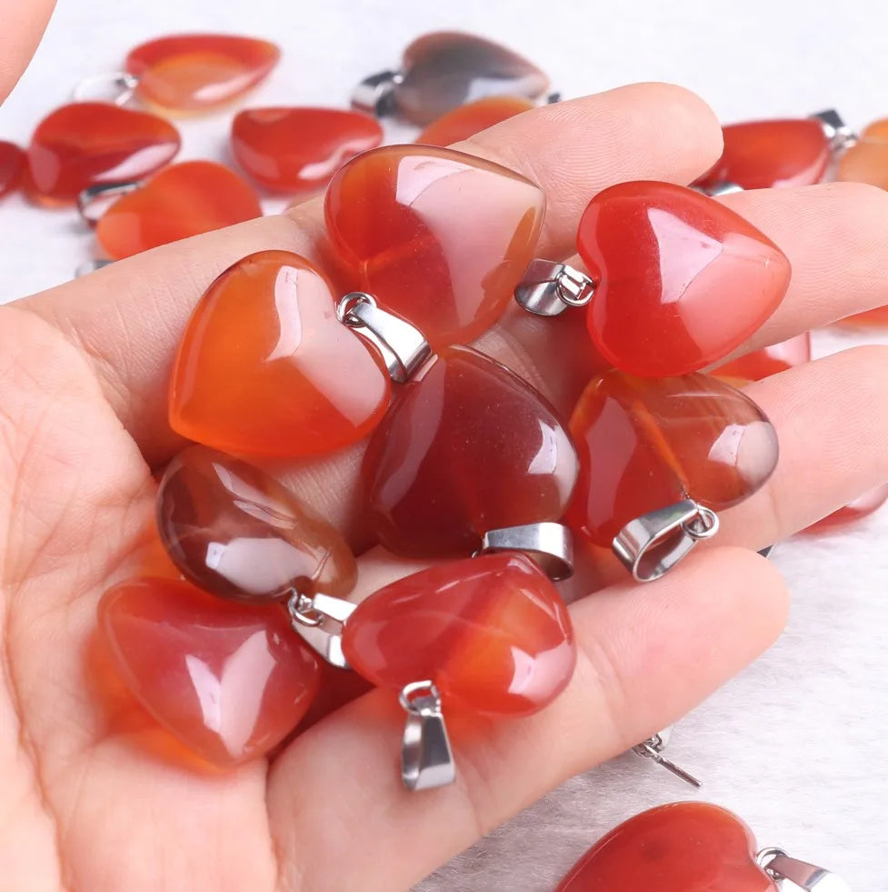 Carnelian Crystal Pendants Natural Stone Red Agates Pillar Necklace Pendants Healing Bullet Pendulum Decor Craft Jewelry Making