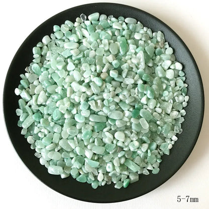 100g 5-7mm Natural Dong ling Jade Gravel Crystal Stone Rock Healing Gemstone Green Aventurine for Fish Tank Home Decor