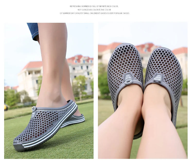 2024 Women Shoes Beach Slippers Unisex Hollow Out Casual Couple Beach Sandal Flip Flops Shoes Non-slide Mens Slippers