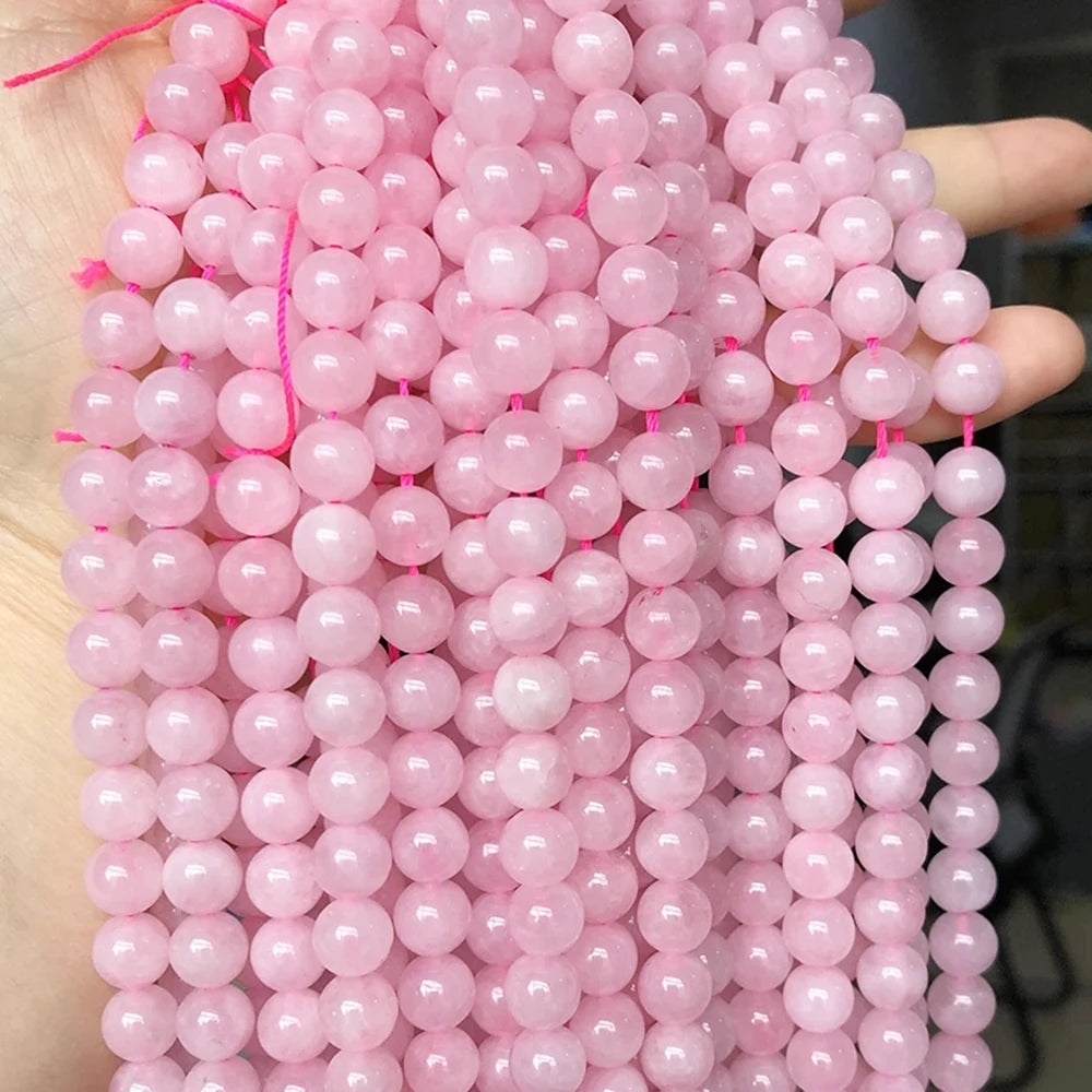 25 Style Natural Stone Beads Pink Rose Quartz Crystal Round Beads for Jewelry Making Diy Bracelet Accessories 15'' 4 6 8 10 12mm