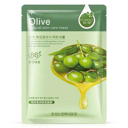 Skin Care Natural Fruit Plant Facial Mask Moisturizing Oil-Control Blueberry Cucumber Pomegranate Fruit Aloe Sheet Face Mask - MarvelouStore