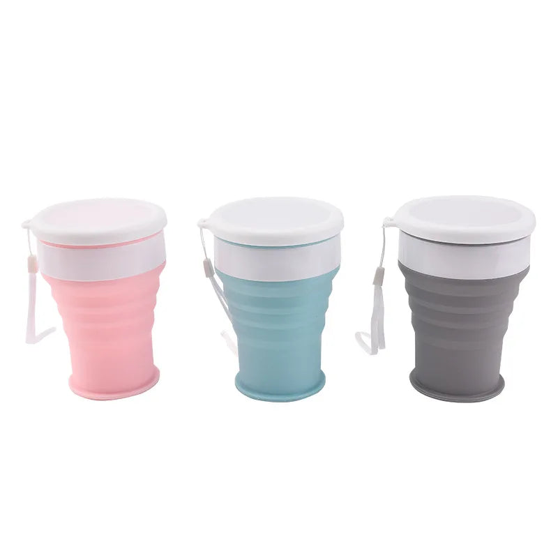 200Ml Silicone Folding Glass Camping Travel Mug Portable Telescopic Coffee Cup Outdoor Water Cup Folding Water Bottle Drinkware