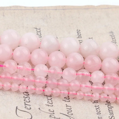 25 Style Natural Stone Beads Pink Rose Quartz Crystal Round Beads for Jewelry Making Diy Bracelet Accessories 15'' 4 6 8 10 12mm