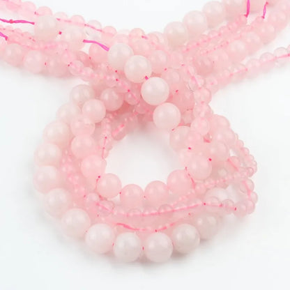 25 Style Natural Stone Beads Pink Rose Quartz Crystal Round Beads for Jewelry Making Diy Bracelet Accessories 15'' 4 6 8 10 12mm