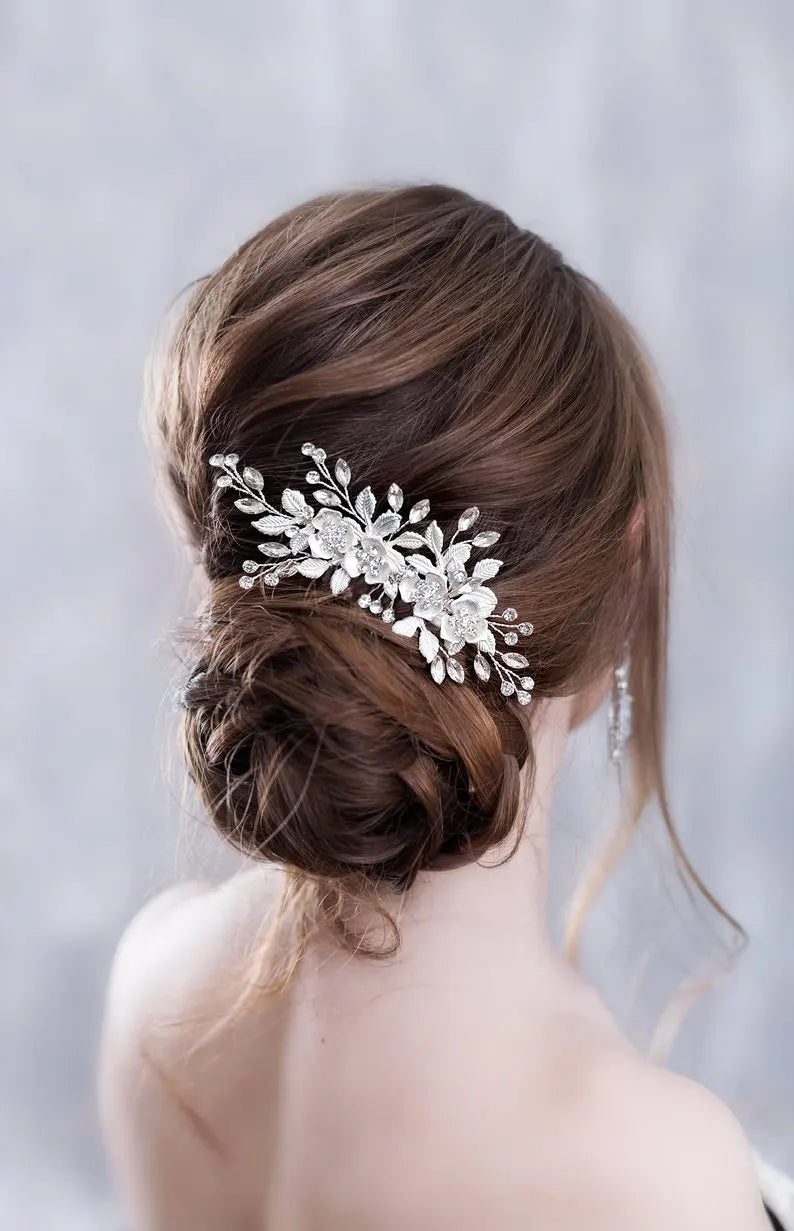 Flower Headband Wedding Hair Accessories Rhinestone Flower Bridal Tiara Headband Hair Comb Hairpins Wedding Hair Jewelry