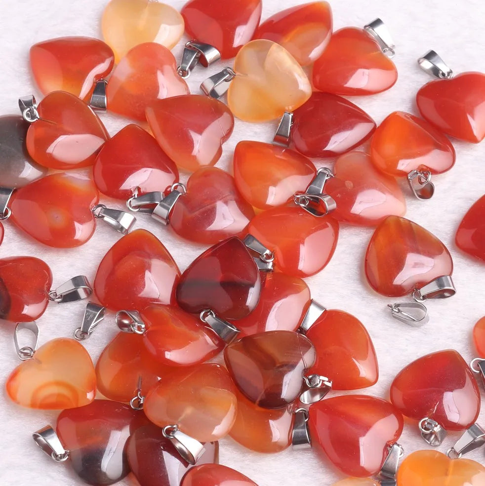 Carnelian Crystal Pendants Natural Stone Red Agates Pillar Necklace Pendants Healing Bullet Pendulum Decor Craft Jewelry Making