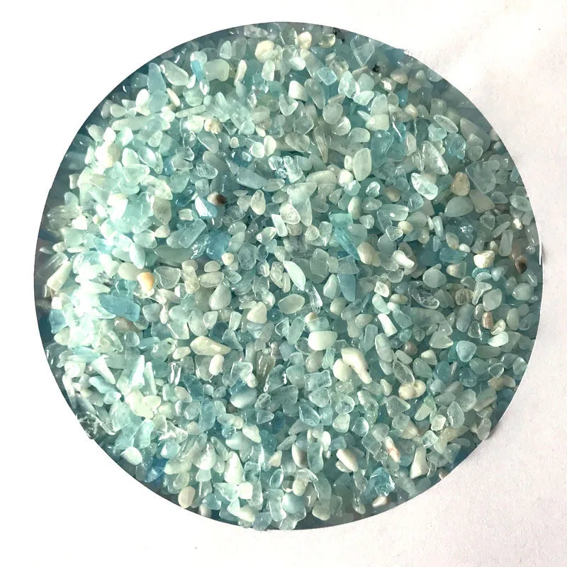 100g 2-4mm Natural Blue Aquamarine Quartz Crystal Stone Rock Chips Specimen Natural Stones and Minerals Healing Crystals