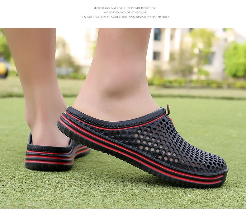 2024 Women Shoes Beach Slippers Unisex Hollow Out Casual Couple Beach Sandal Flip Flops Shoes Non-slide Mens Slippers