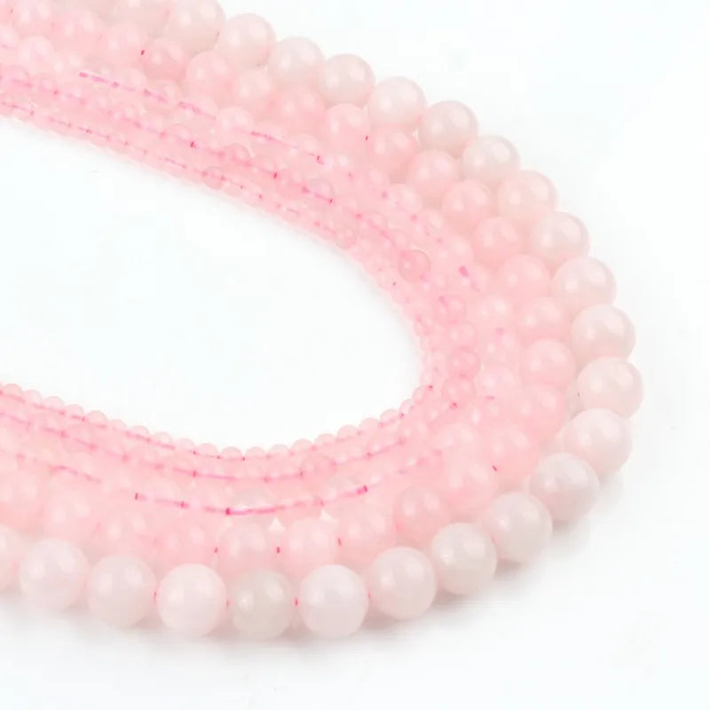 25 Style Natural Stone Beads Pink Rose Quartz Crystal Round Beads for Jewelry Making Diy Bracelet Accessories 15'' 4 6 8 10 12mm