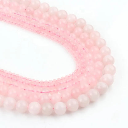 25 Style Natural Stone Beads Pink Rose Quartz Crystal Round Beads for Jewelry Making Diy Bracelet Accessories 15'' 4 6 8 10 12mm