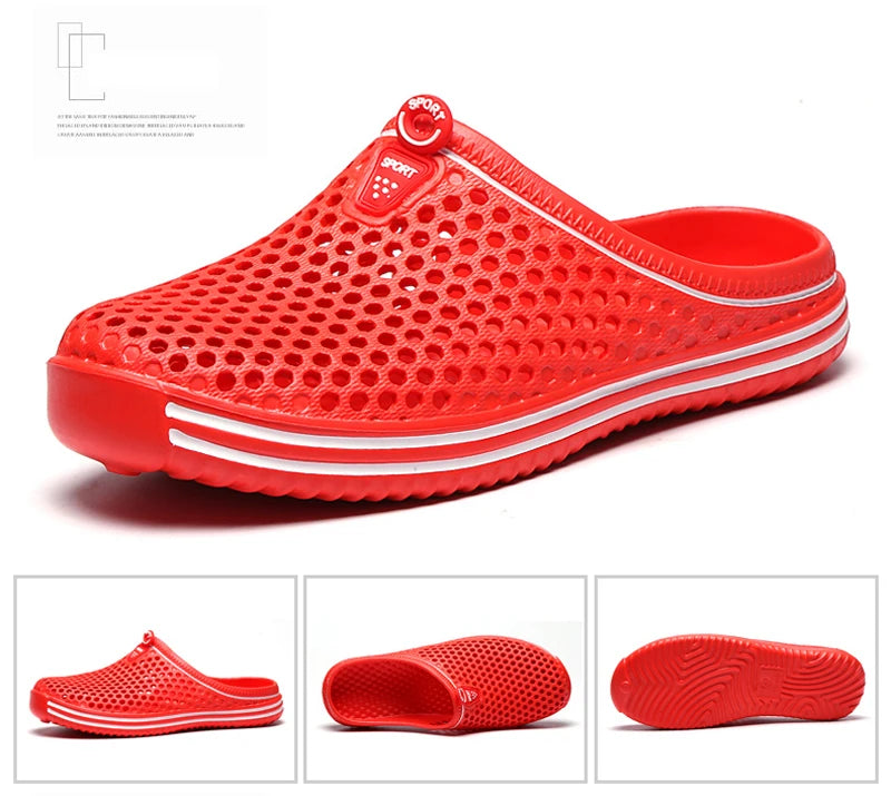 2024 Women Shoes Beach Slippers Unisex Hollow Out Casual Couple Beach Sandal Flip Flops Shoes Non-slide Mens Slippers