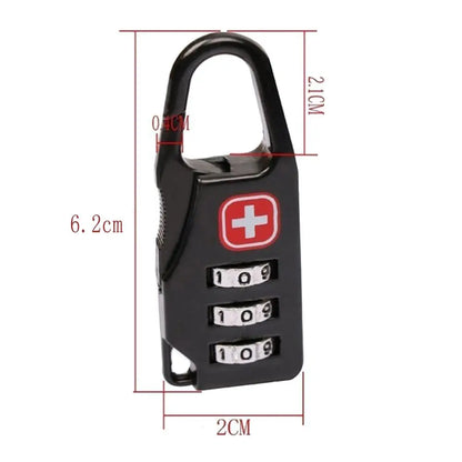 Portable Alloy Mini Lock Padlock Outdoor Travel Luggage Zipper Backpack Handbag Safe Anti-theft Combination Code Number Lock