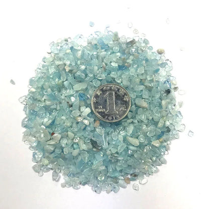 100g 2-4mm Natural Blue Aquamarine Quartz Crystal Stone Rock Chips Specimen Natural Stones and Minerals Healing Crystals