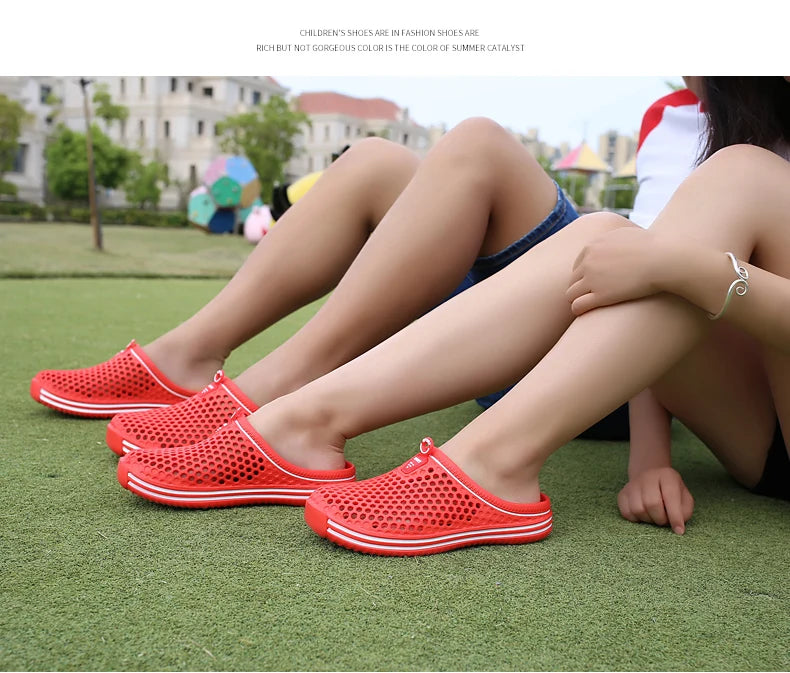 2024 Women Shoes Beach Slippers Unisex Hollow Out Casual Couple Beach Sandal Flip Flops Shoes Non-slide Mens Slippers