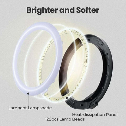 10" LED Selfie Ring Light  Circle Fill Light Dimmable Round Lamp Tripod Trepied Makeup Photography RingLight Phone Stand Holder