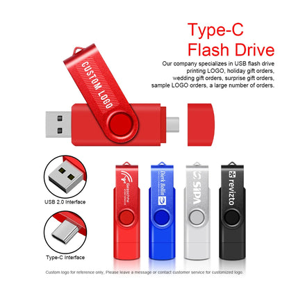 Multifunctional OTG 2 IN 1 type-c USB Flash Drive pendrive 128GB cle usb флэш-накопител stick 32/64 GB Pen Drive for phone