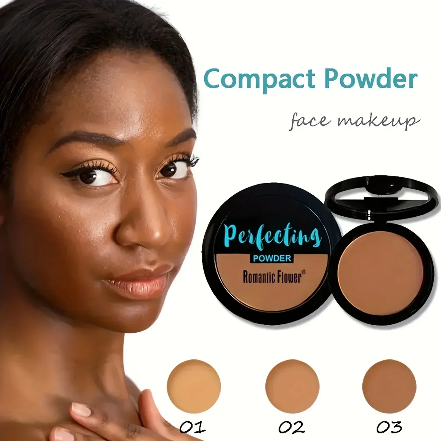 3-color Dark Powder Bronze Powder Dark Skin Foundation Oil Control Concealer Brighten The Face Create Three-dimensional Makeup