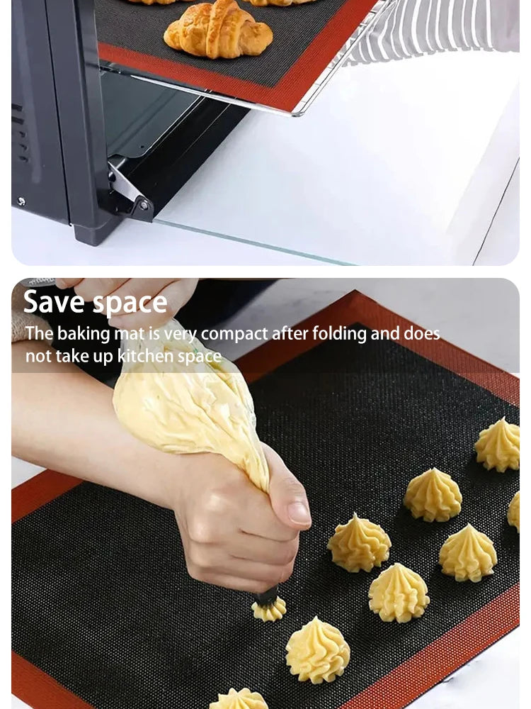 30X40cm Silicone Grill Mat Baking Tray Breathable Cookie Bread Mat Oven Microwave High Temperature Baking Kitchen Tools