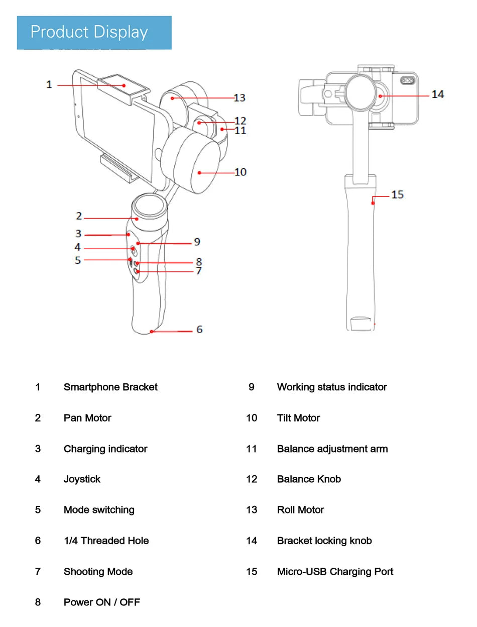 F11 3-Axis Gimbal Stabilizer Smartphone Foldable Handheld Phone Smile Snapshot Vlgo Video Record For iPhone Cellphone Huawei