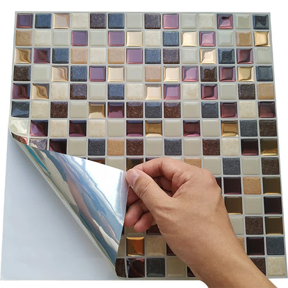 Self Adhesive Kitchen Waterproof Vinyl Mosaic Peel and Stick backsplash Wall Sticker Tiles