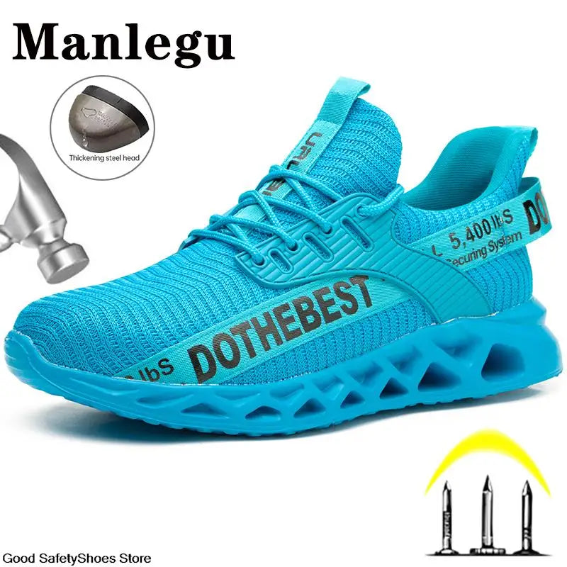 Steel Toe Safety Shoes for Men Women Lightweight Work Sneakers Puncture Proof Work Shoes Unisex Coustruction Safety Work Boots