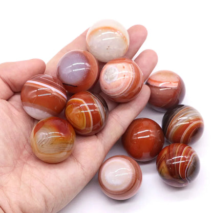 30MM Natural Crystal Round Ball Globe Evil Eye Agate Carnelian Red Agates Sphere Fengshui Wicca Chakra Massage Home Decor Gift