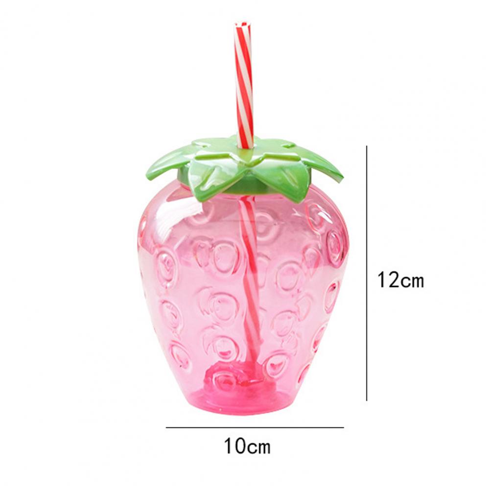 500 ml Water Bottle Cup With Straw Cute Strawberry Shape Leak-Proof Tumbler Juice Mug Drinking Tools Drinkware Photography Pops