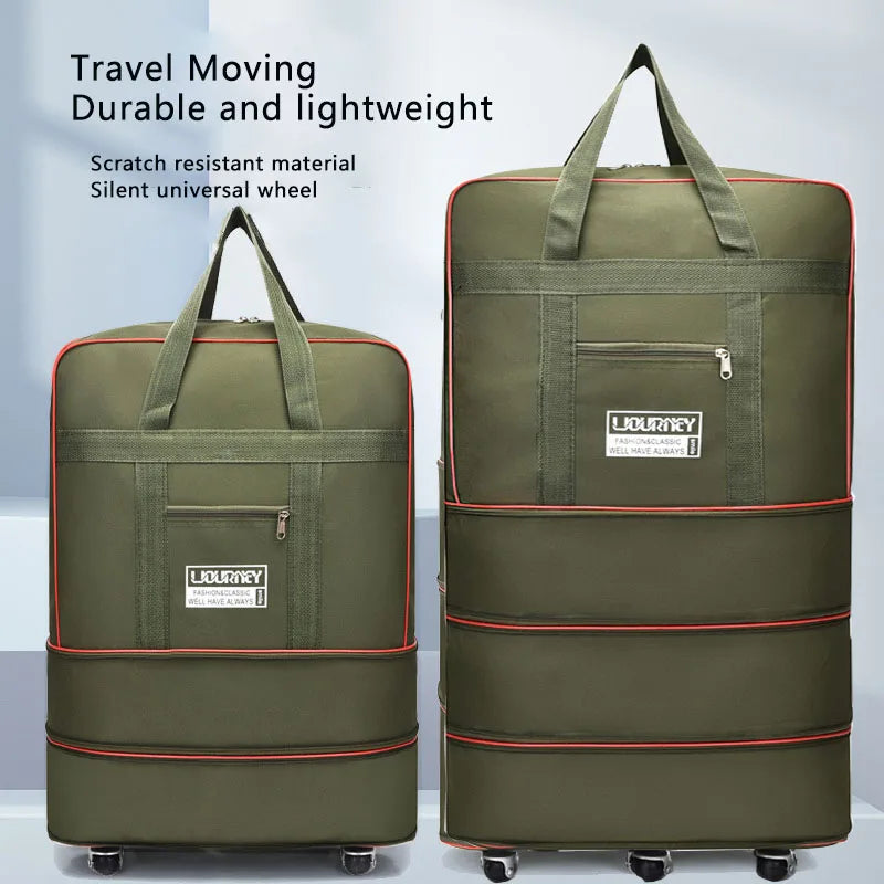 Folding travel bag, luggage compartment,swivel wheel storage box,large capacity telescopic luggage bag,overnight bag