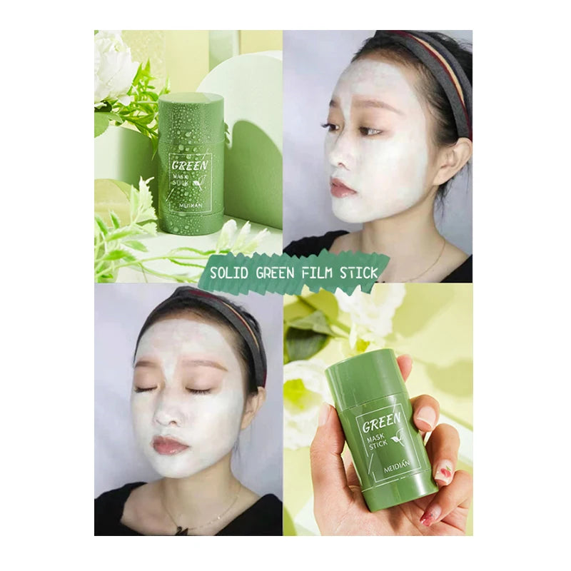 Dark Spots Remover Acne Skincare Solid Mask Green Tea Blackhead Blemish Clean Stick Cream Shrink Pores Pure Skin Exfoliator