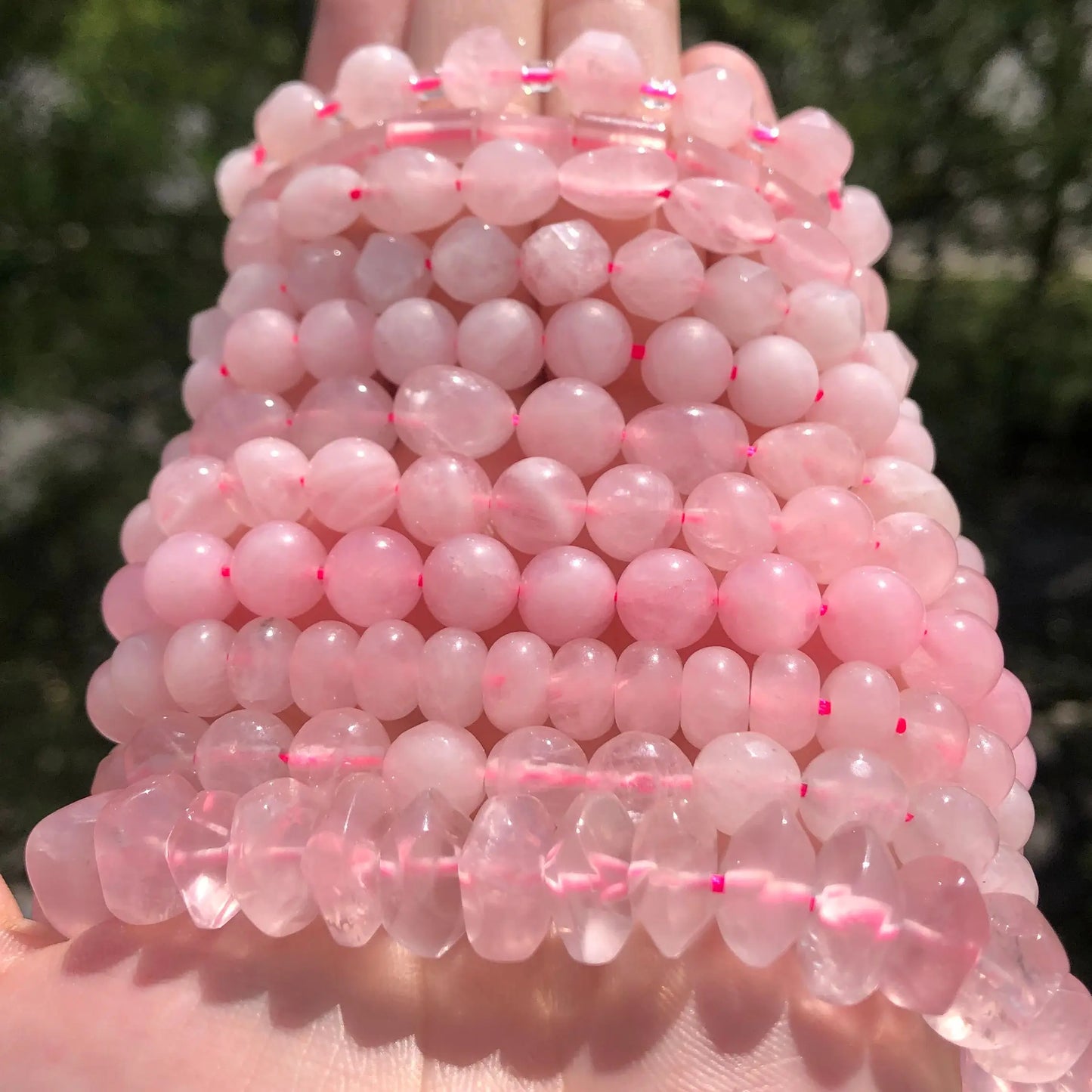 25 Style Natural Stone Beads Pink Rose Quartz Crystal Round Beads for Jewelry Making Diy Bracelet Accessories 15'' 4 6 8 10 12mm