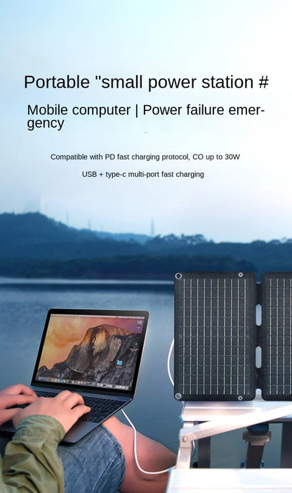 900W Folding -Solar Panel Portable Bag USB Output Solar Charger Outdoor Power Business Trip Hiking Camping Phone Power Generator