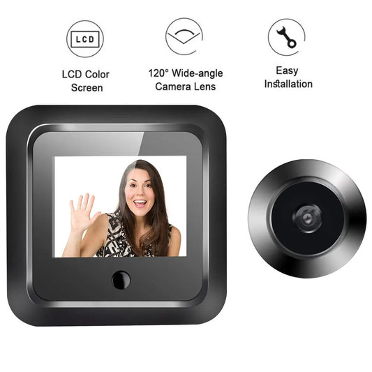 New 2.4 Inch Peephole 120° Smart Digital Door Viewer Camera Security Monitor 240x320 HD Visual Doorbell 300000 Pixels Resolutio