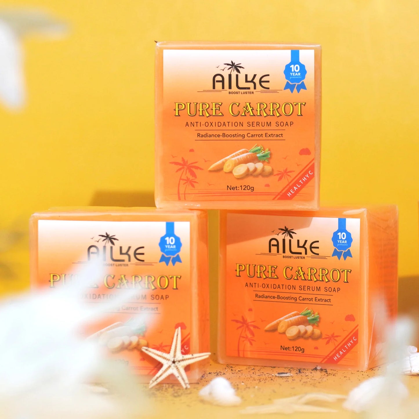 AILKE Pure Carrot Anti-Oxidation Serum Soap, Cleaning Stains, Skin Brightening Soap Bar, With Vitamin C, For Body And Face Use