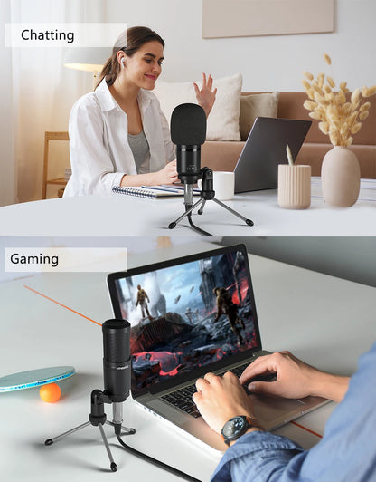 Microphone Podcast Microphone 3.5mm Mic for Computer,Laptop,Phone,Sound Card,YouTube,Gaming,Recording