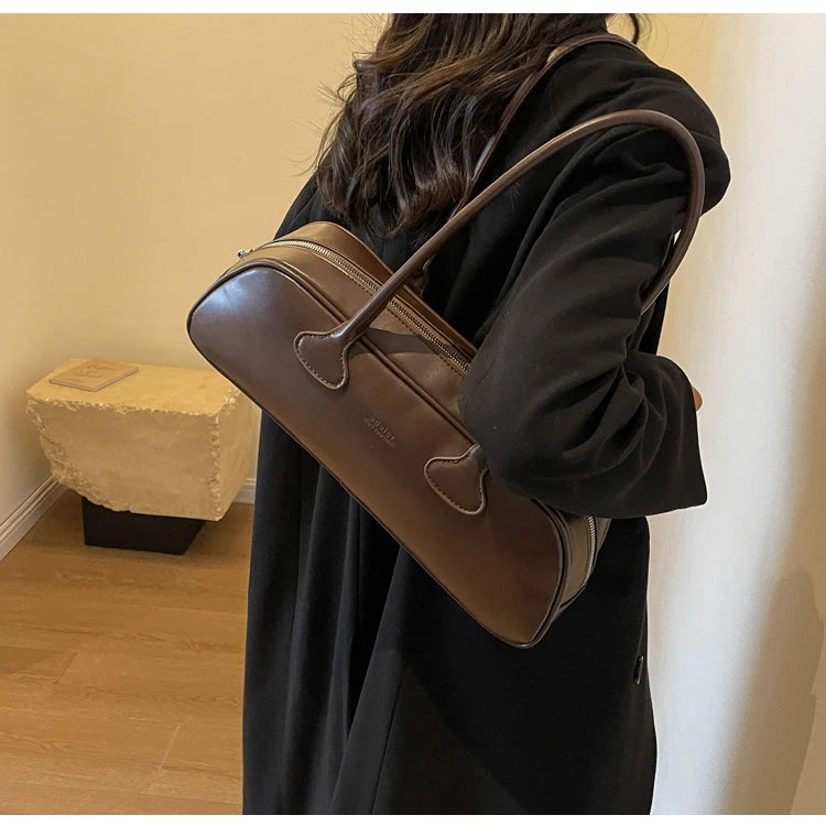 Advanced Sense Retro Pu Zipper Ladies Shoulder Bags Trend 2024 Light Luxury Hot Sale Bags for Women New Bolsas Femininas