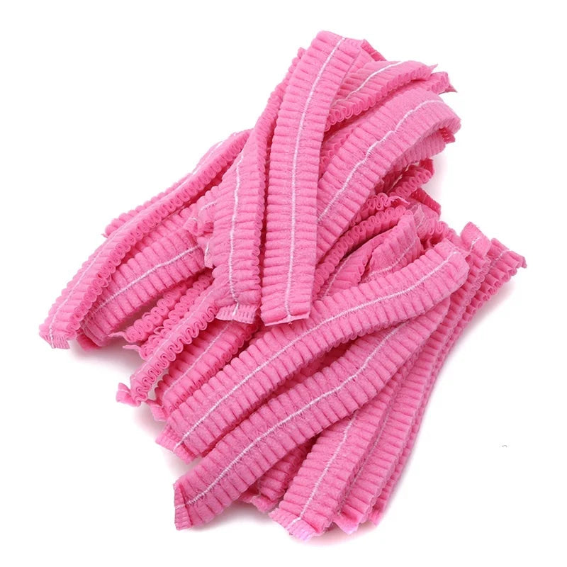 100 PCS Disposable Microblading Non Woven Fabric Makeup Hair Net Cap Sterile Hat Chef Catering Dust Strip Bathroom Supplies