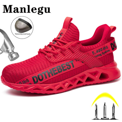 Steel Toe Safety Shoes for Men Women Lightweight Work Sneakers Puncture Proof Work Shoes Unisex Coustruction Safety Work Boots