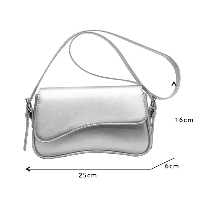 Vintage Leather Crossbody Bags for Women 2024 Designer Female Small Flap Shoulder Underarm Bag Armpit Handbags and Purses