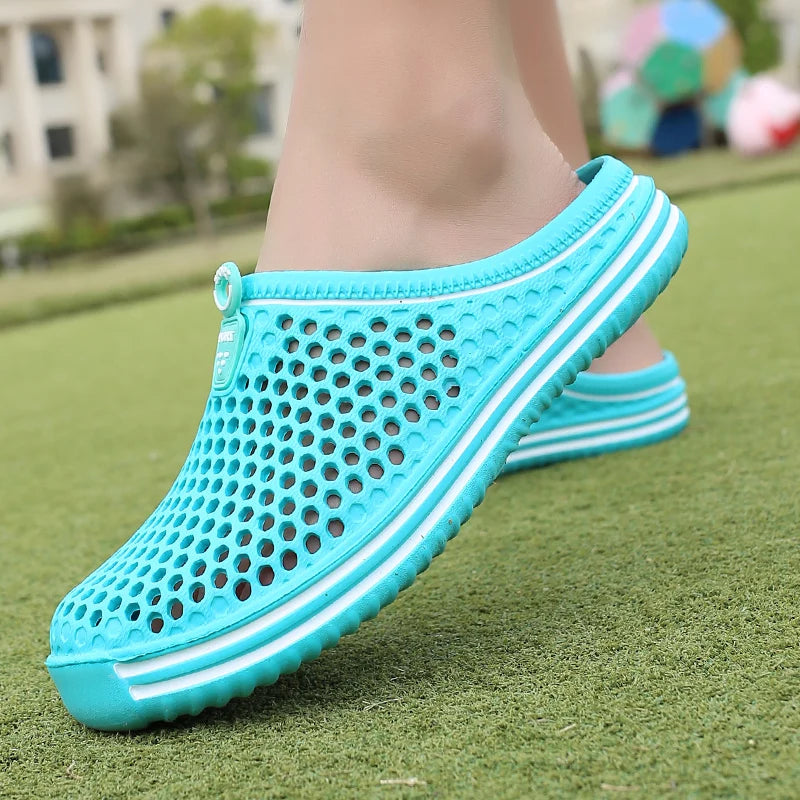 2024 Women Shoes Beach Slippers Unisex Hollow Out Casual Couple Beach Sandal Flip Flops Shoes Non-slide Mens Slippers