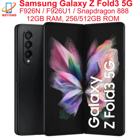 Samsung Galaxy Z Fold 3 Fold3 5G F926N F926U1 7.6" Foldable AMOLED 12GB 256/512GB NFC Snapdragon 95% New Original Cell Phone