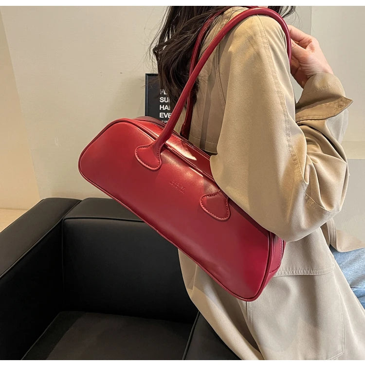 Advanced Sense Retro Pu Zipper Ladies Shoulder Bags Trend 2024 Light Luxury Hot Sale Bags for Women New Bolsas Femininas