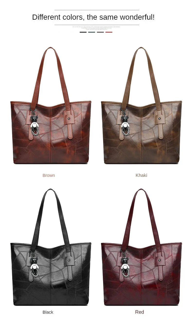 Korean Version Trendy Women's 2024 New Large Capacity Tote Bag with Horizontal Square Zipper Single Shoulder Handbag