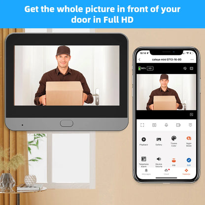 Mini Smart Tuya 3MP 140° Wide View Angle 2.4Ghz WiFi Magic Door Peephole Eye Camera Digital Door Viewer Doorbell Battery Powered