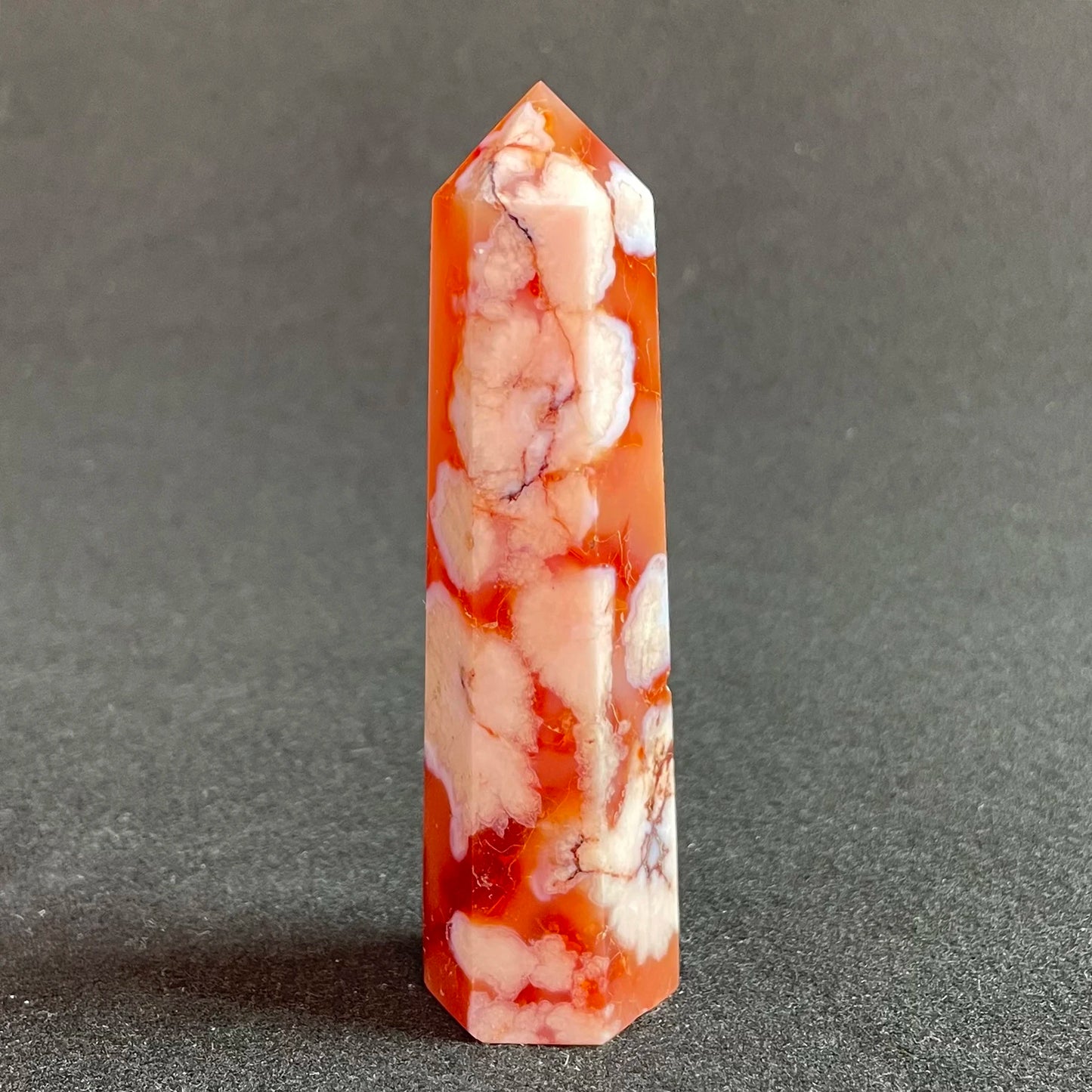 Natural Stone Sakura Agate Quartz Tower Carnelian Polished Crystal wand point Reiki Healing Gift Room Decor Obelisk