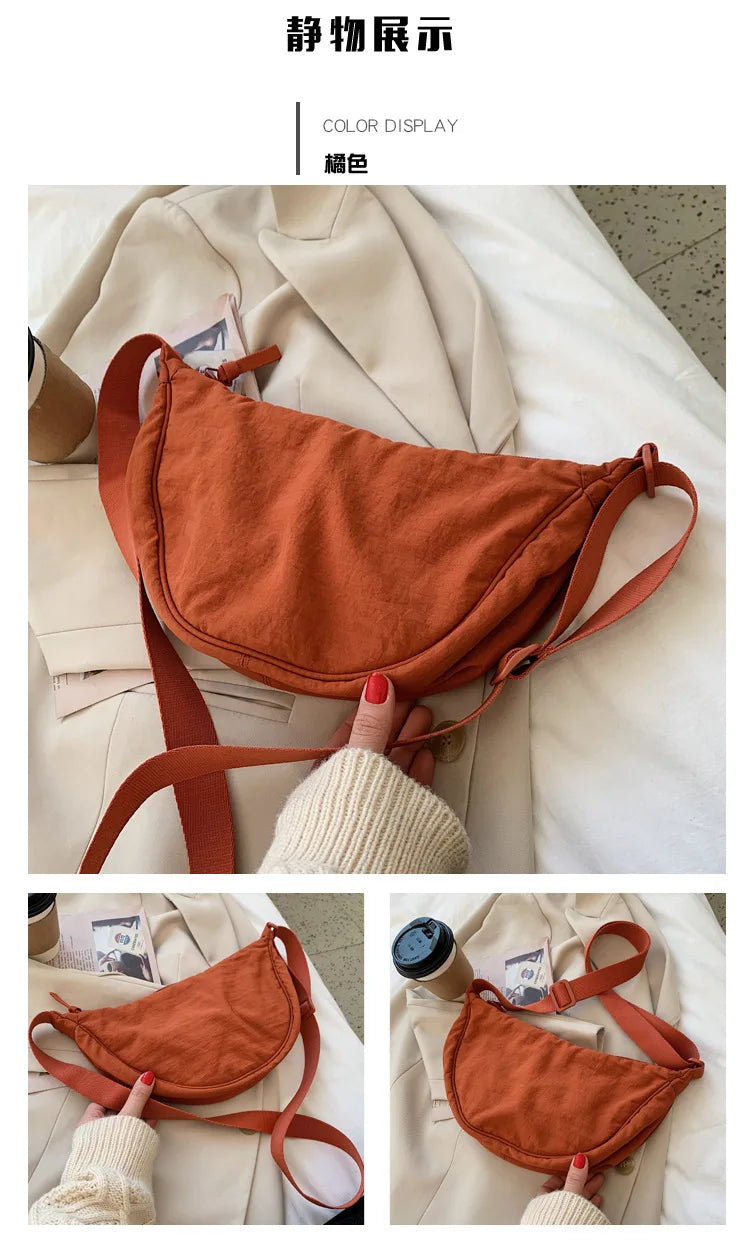 Casual Nylon Hobos Crossbody Bag for Women Designer Shoulder Bags Large Capacity Tote Lady Travel Shopper Bag Female Purses 2024